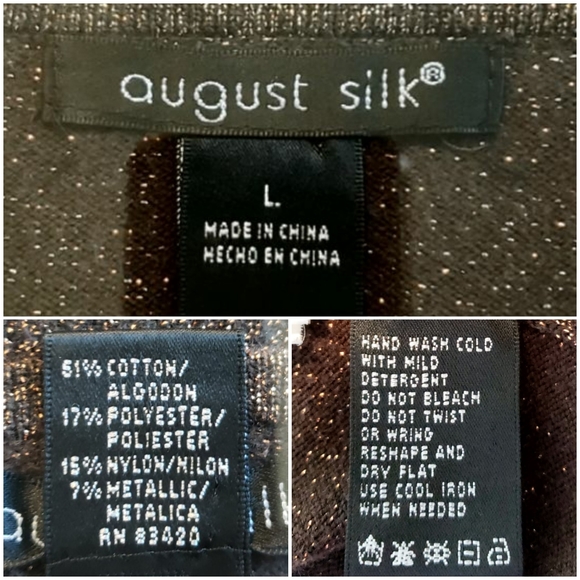 VINTAGE 90s Metallic & Brown Button Cardigan by August Silk - Picture 8 of 8